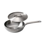 Poêle wok + couvercle tout inox 18/10