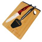 Ensemble planche à découper, couteau céramique et trancheuse à fromage