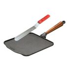 Poêle crêpe fonte naturelle sans PFAS + spatule inox