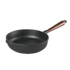 poele sauteuse en fonte manche hetre 24 cm