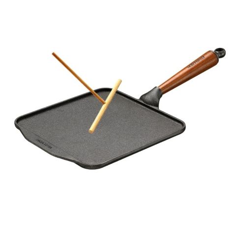 Poêle crêpe en fonte carrée avec rozell