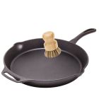 Grande poêle a frire en fonte avec brosse de nettoyage