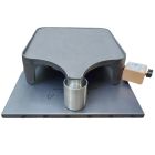 Plancha sur pied avec réchaud gaz et protection chaleur