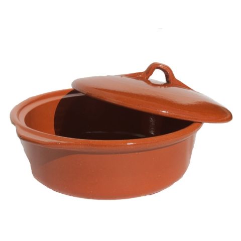 Excelsa Cocotte en Terre Cuite, Marron, 2 poignées, 24 cm : :  Cuisine et Maison