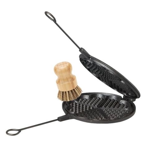 Gaufrier en fonte naturelle Skeppshult avec la brosse de nettoyage