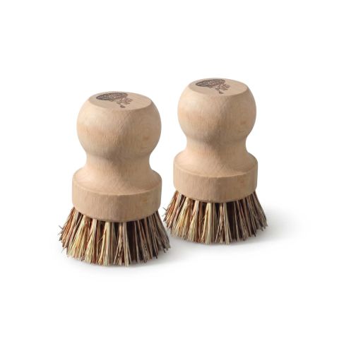 los de 2 brosses de nettoyage en bois et fibres de coco écologique