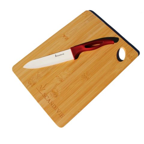 Ensemble planche à découper et couteau céramique