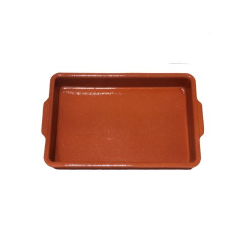 Plat tajine de cuisson en terre cuite tagra oval, contenance : 2 L et son  brasero sans armature