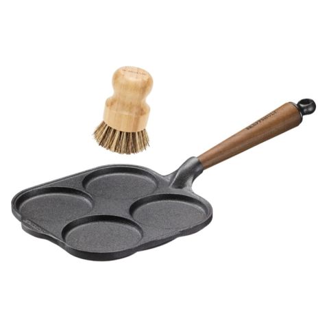 Poêle en fonte spéciale blini pancake avec 4 moules