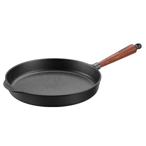 Sauteuse en fonte naturelle Skeppshult poignée hetre