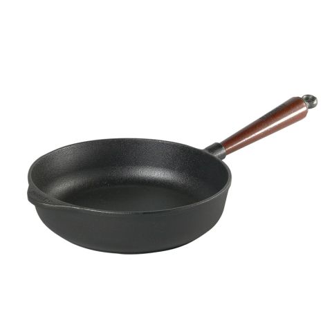 poele sauteuse en fonte manche hetre 24 cm