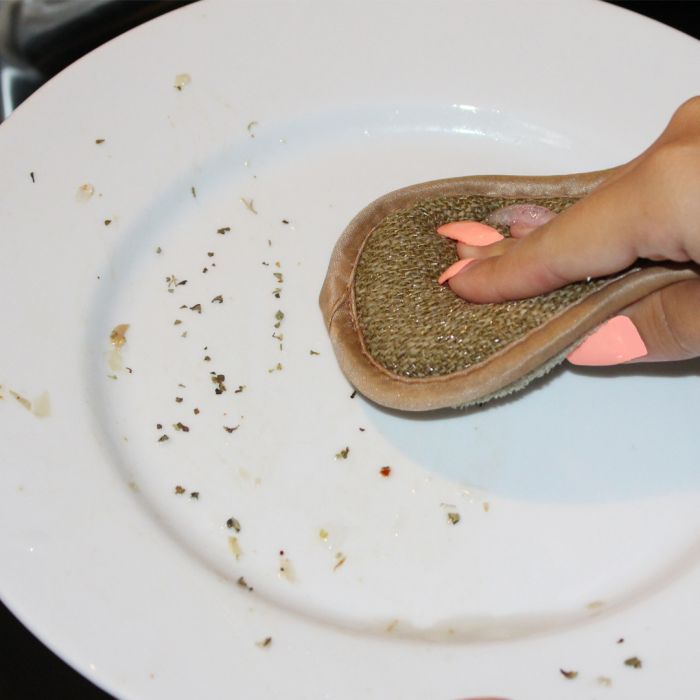 Nettoyage assiette sale eponge vaisselle