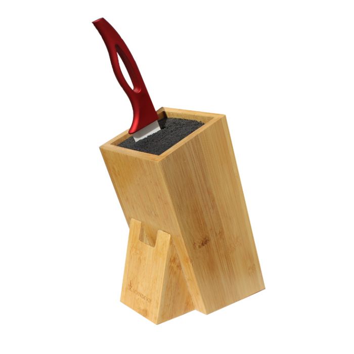 Couteau céramique et bloc porte couteaux bambou