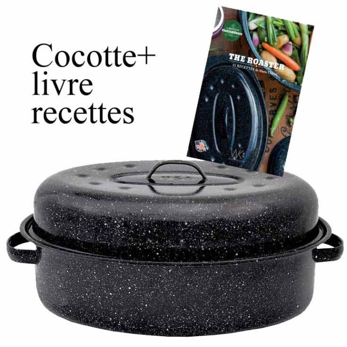 Cocotte acier émaillé Grand modèle + Livre de recettes main product photo