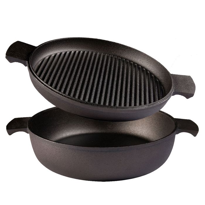 Poêle de cuisine en fonte Skeppshult 4 moules avec sa brosse