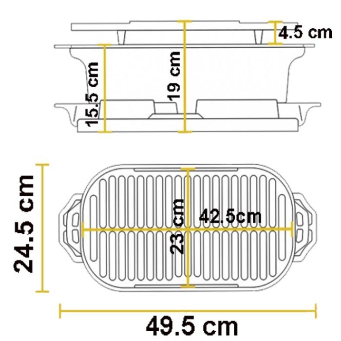 Dimensions barbecue portable Lodge