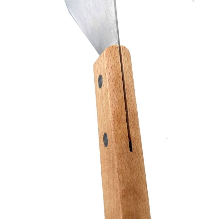 Spatule de cuisine inox poignée bois rivetée