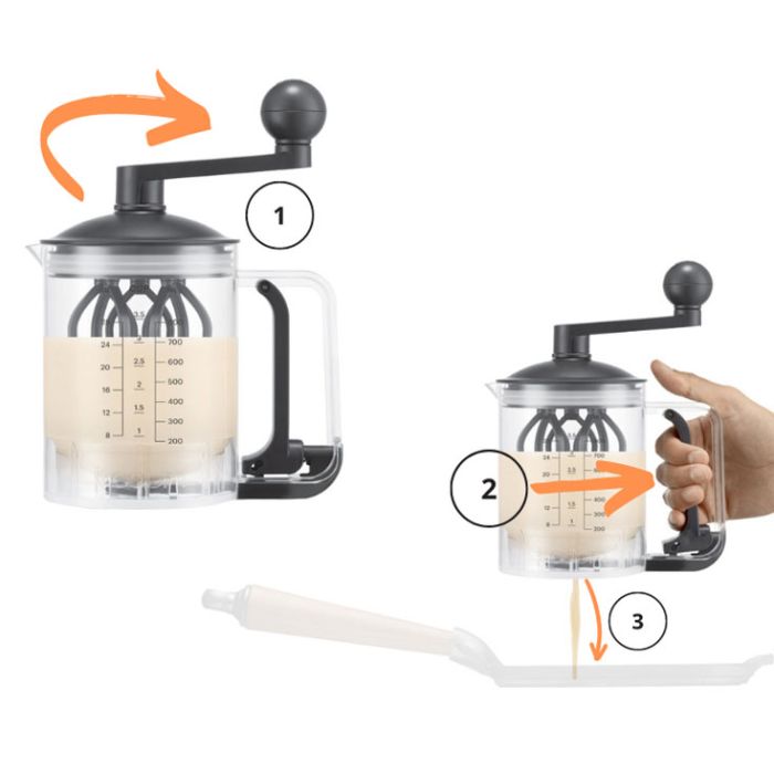 Poêle blinis 14cm + distributeur de pate automatique