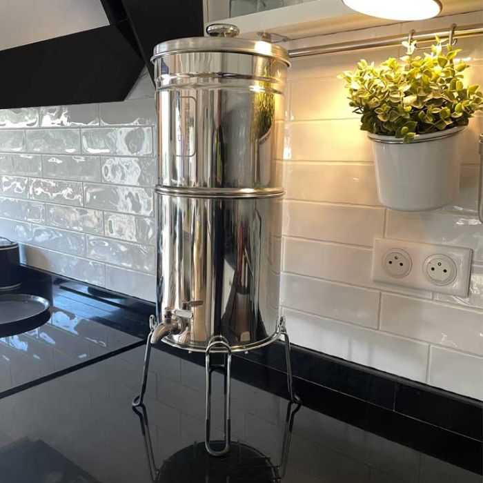 Fontaine filtrante a eau inox