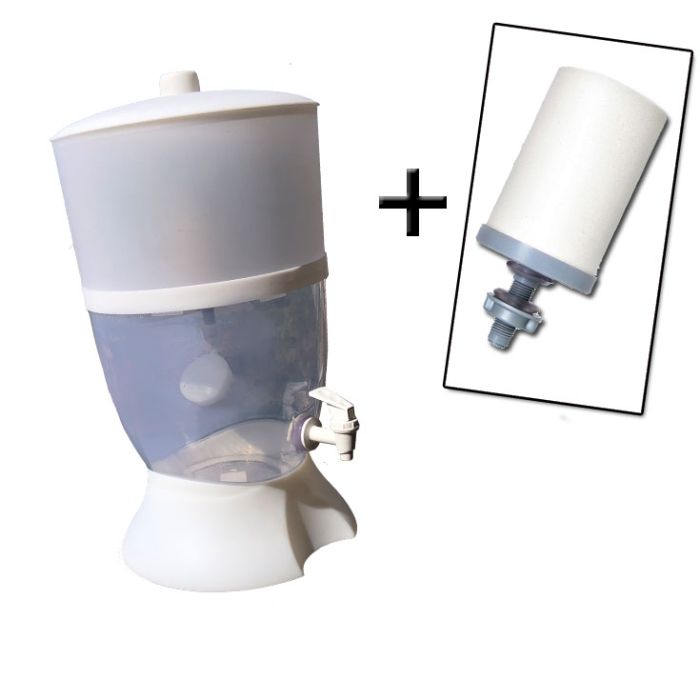 Fontaine à eau 6 litres blanche + 1 filtre main product photo