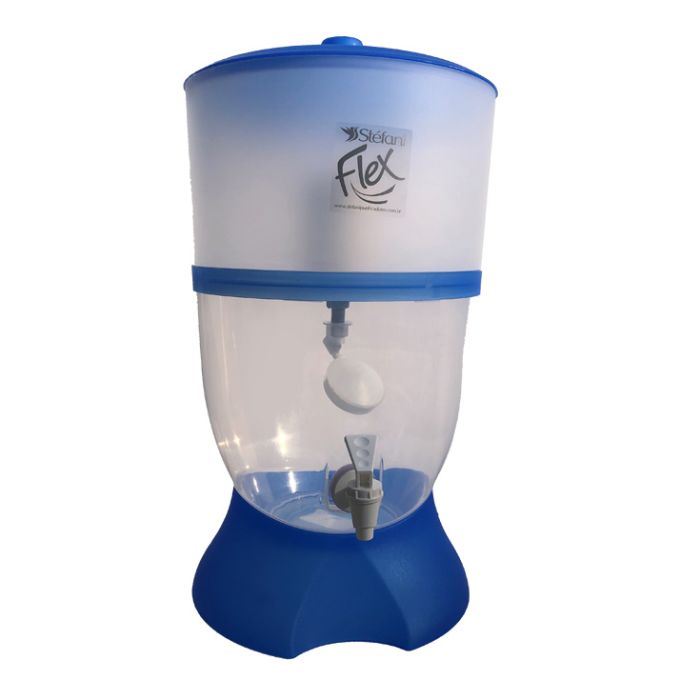 Fontaine à eau filtrante 6 litres Plastique bleu main product photo