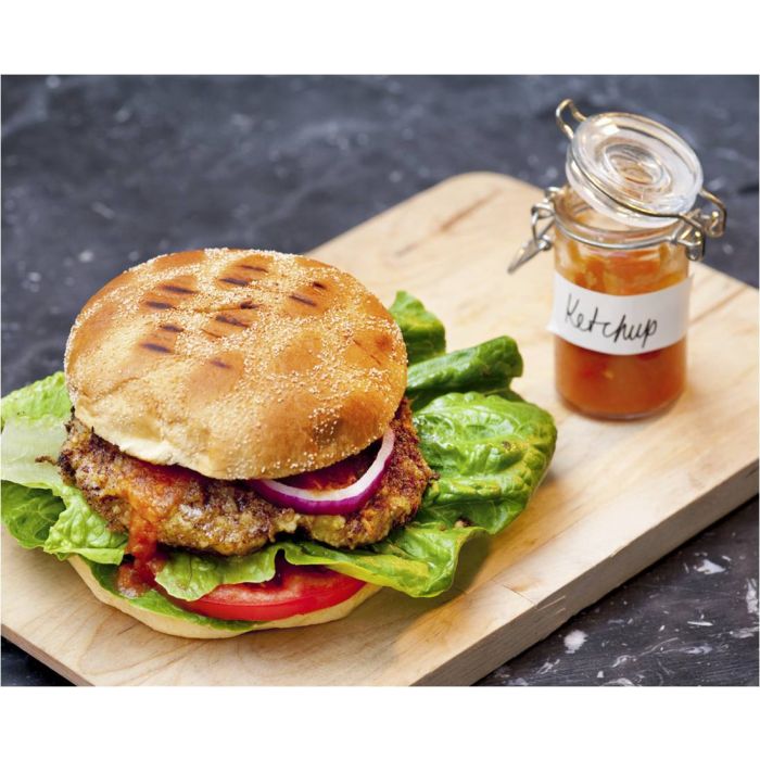 Burger cuit sur poêle fonte grill