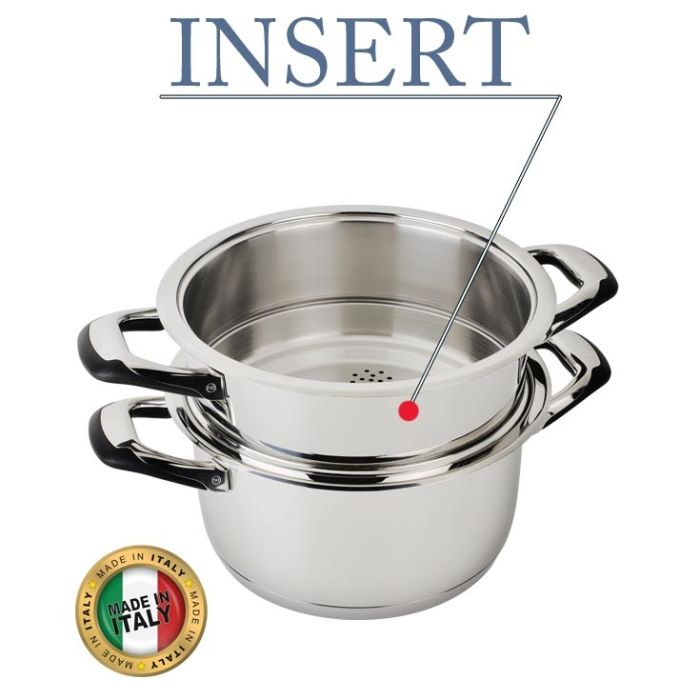 Sitram autocuiseur sitrapro avec panier vapeur - 10 l - ø 24 cm - gris