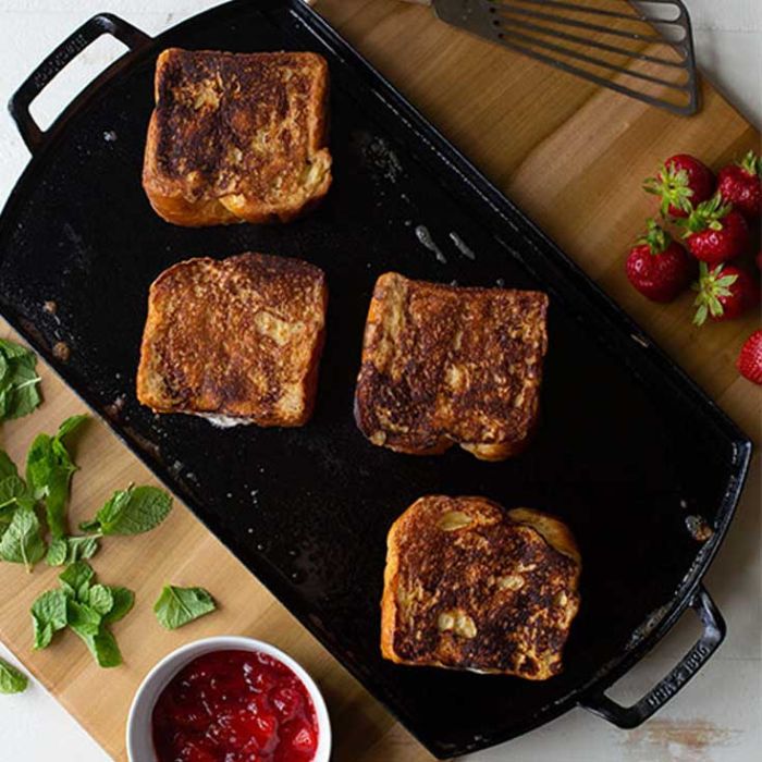 Cuisson croque monsieur plancha