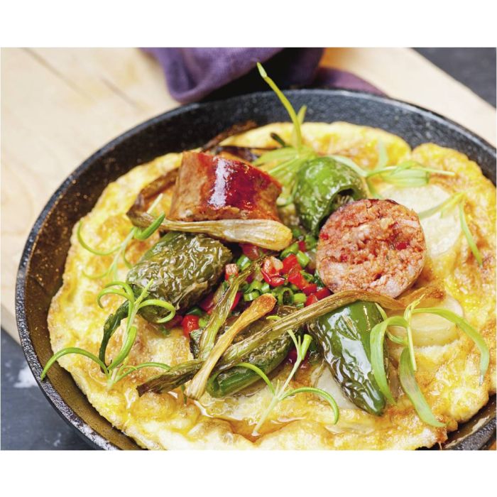 cuisson omelette dans poele a frire en fonte