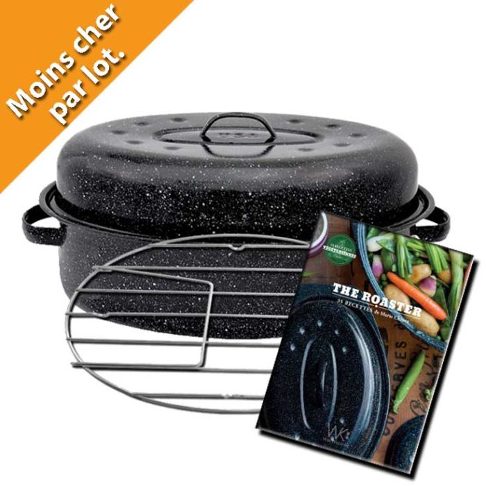 Cocotte acier émaillé Grand modèle + grille et livre main product photo