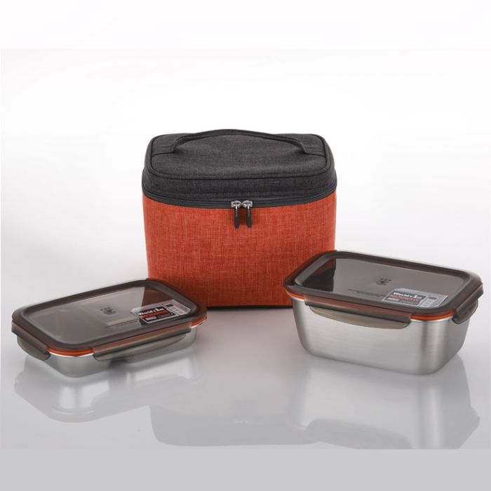 Set 2 boîtes inox 370/980ml+sac isotherme main product photo