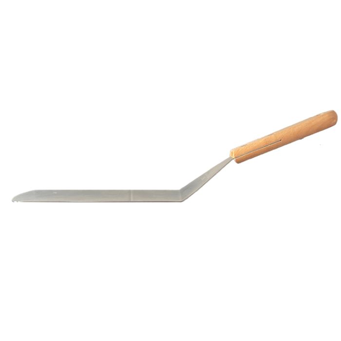 Spatule inox inclinée pour cuisiner et retourner les aliments