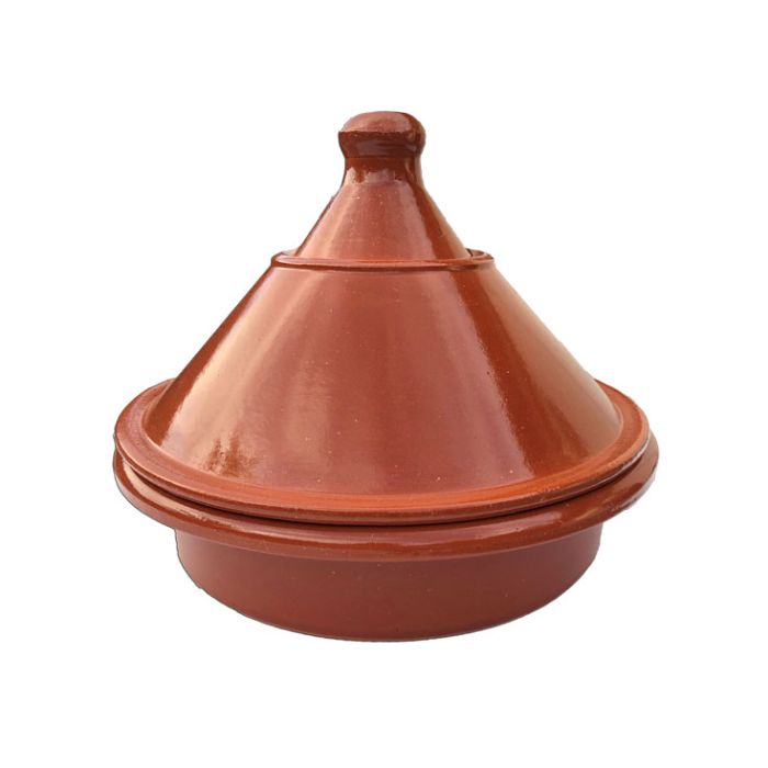 Plat tajine de cuisson en terre cuite tagra oval, contenance : 2 L et son  brasero sans armature