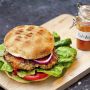 pain burger maison et legumes du jardin