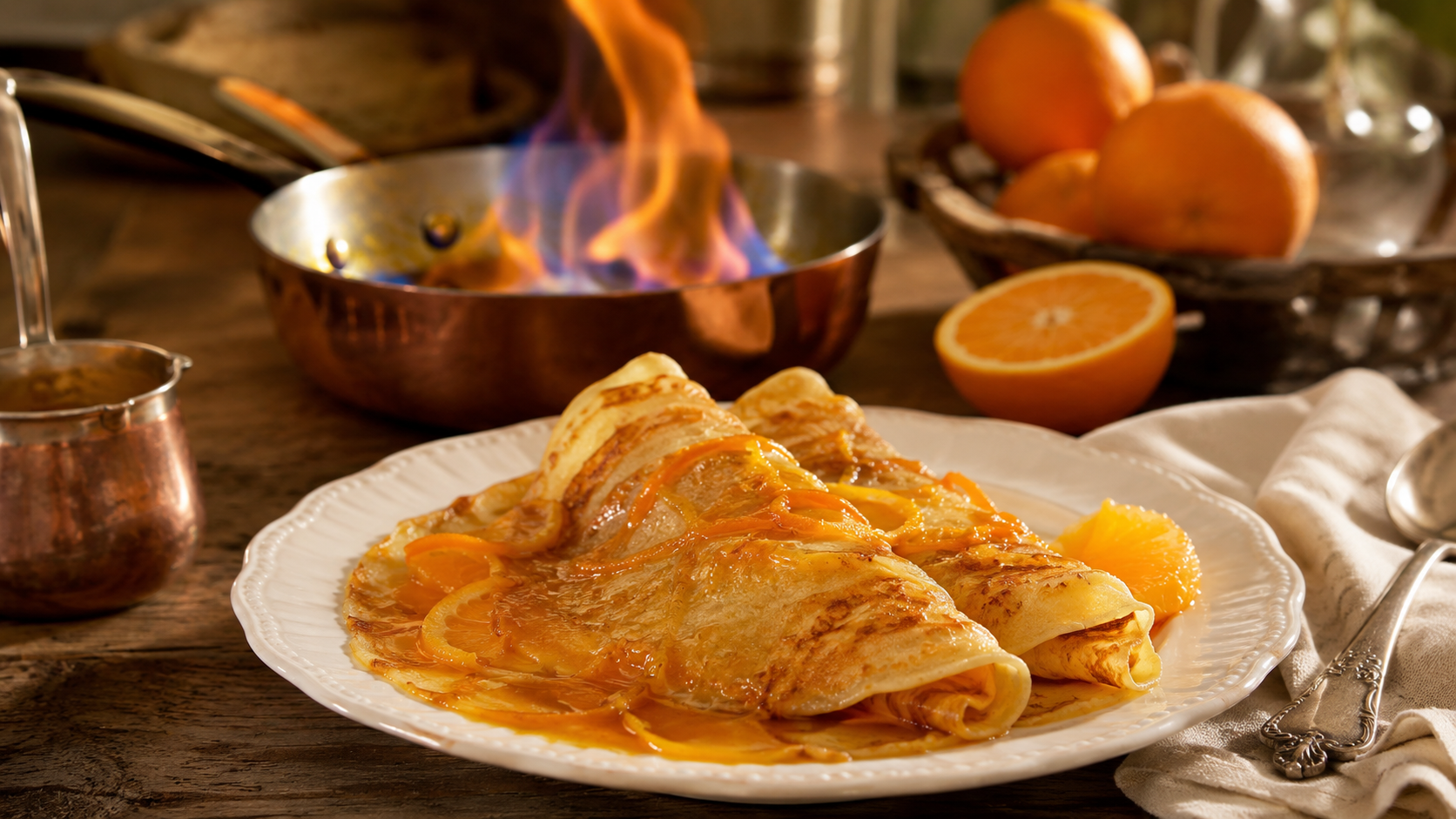 Crêpe Suzette : recette traditionnelle, sauce à l’orange et flambage réussi