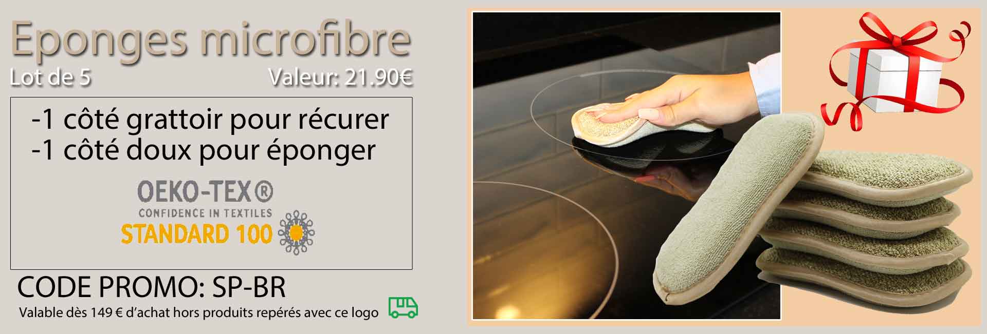 Eponges microfibre Oeko-tex