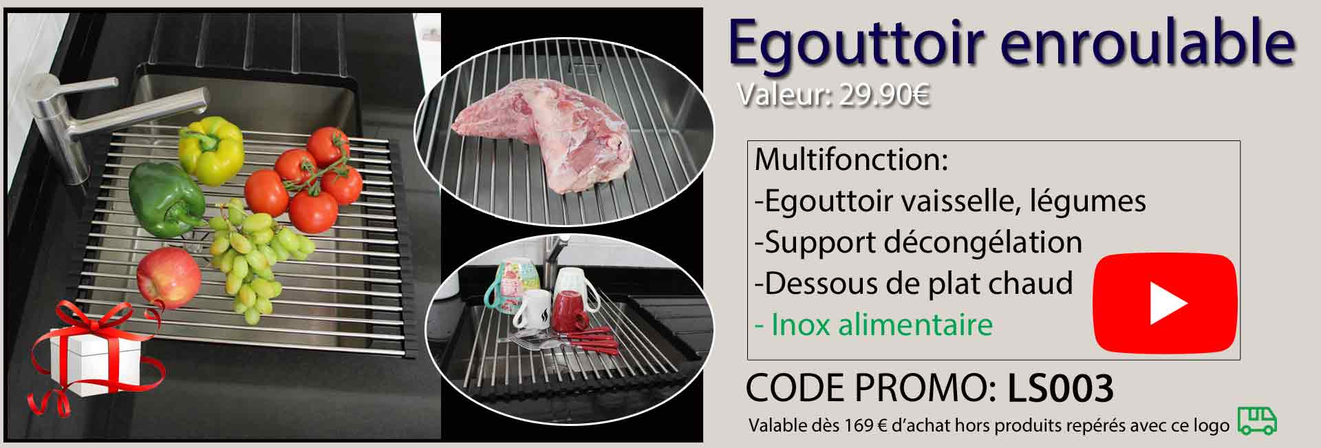 Egouttoir vaisselle inox